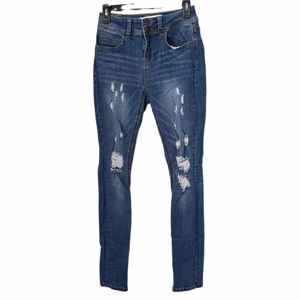 Indigo Rein Ripped Blue Skinny Jeans